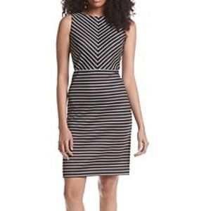 Michael Michael Kors Striped Sheath Dress Black White NWT Size 10